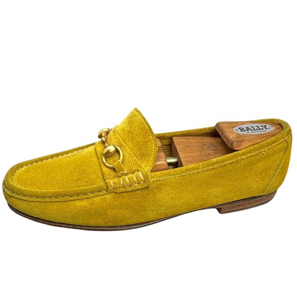 Retro Charles Jourdan Monseiur Galliano Yellow Suede Horsebit Loafers - Picture 4 of 10